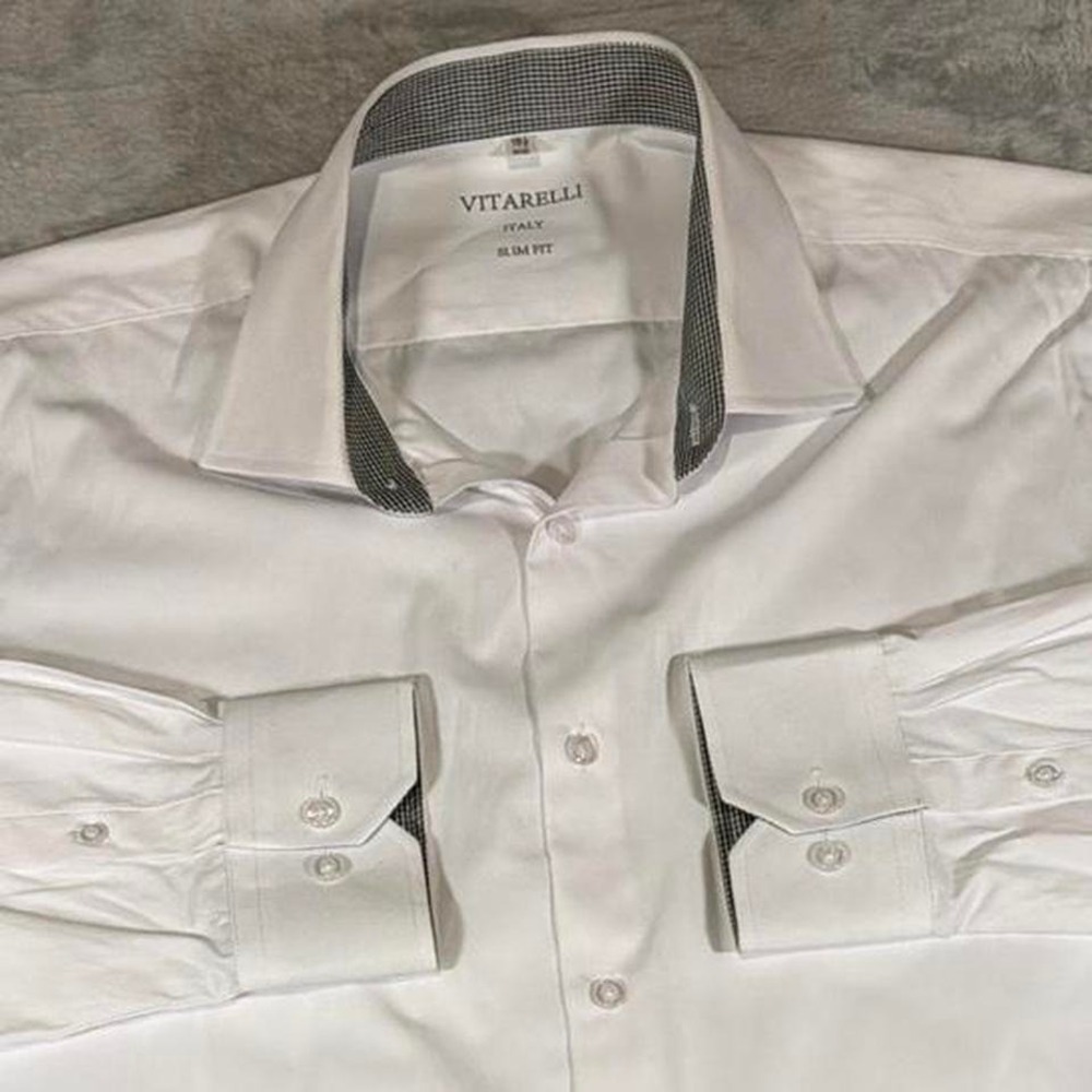 Y2K Vitarelli Made in Italy‎ Slim Fit Dress Shirt | 16.5 34/35